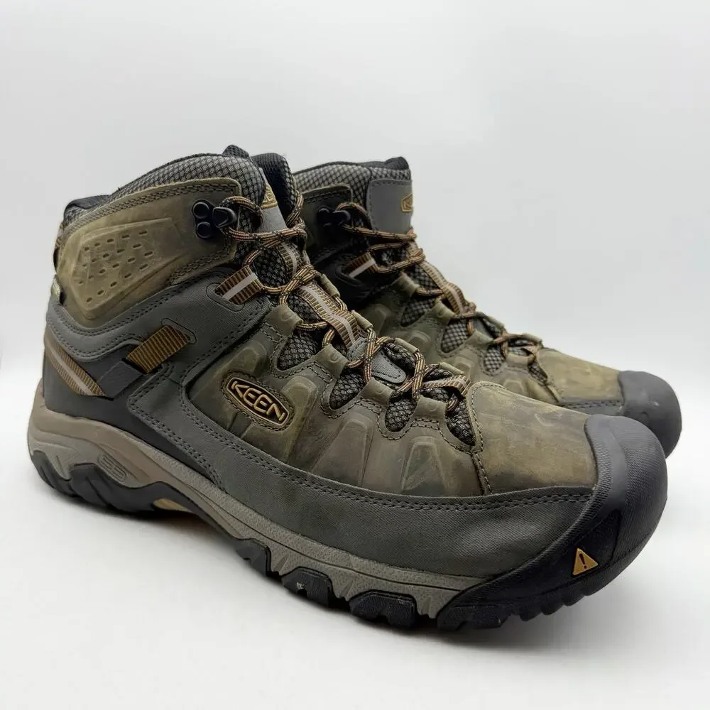 Keen Mens Targhee lll Mid Hiking Boot US 14 EU 47.5 Brown Leather WP EUC